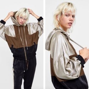 Zara Metallic Color Block Jacket